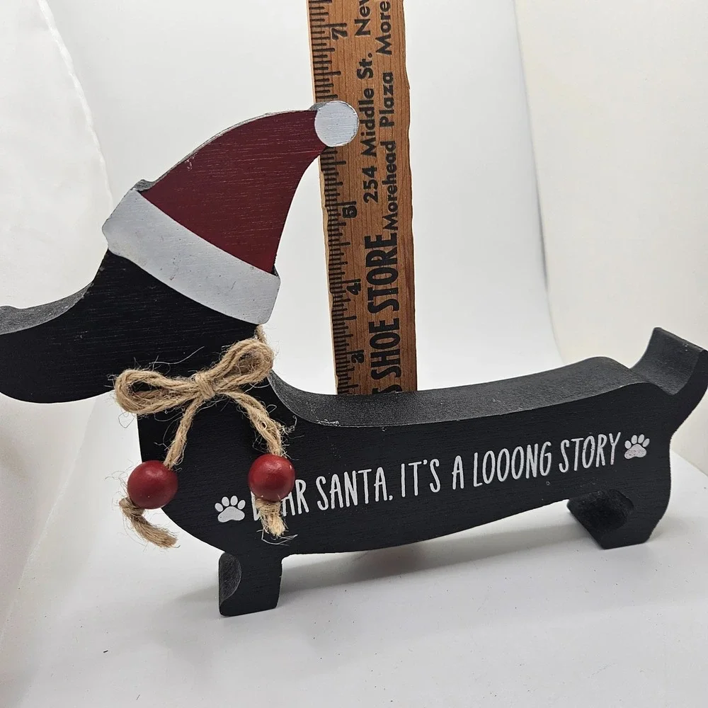 Wooden Dachshund Christmas Decor Sign‎ 